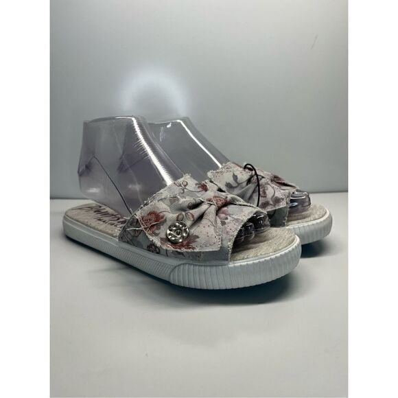 Women Slides Sz 5.5 Blowfish Malibu Textile upper and lining Open Toe White/Gray - Picture 1 of 11